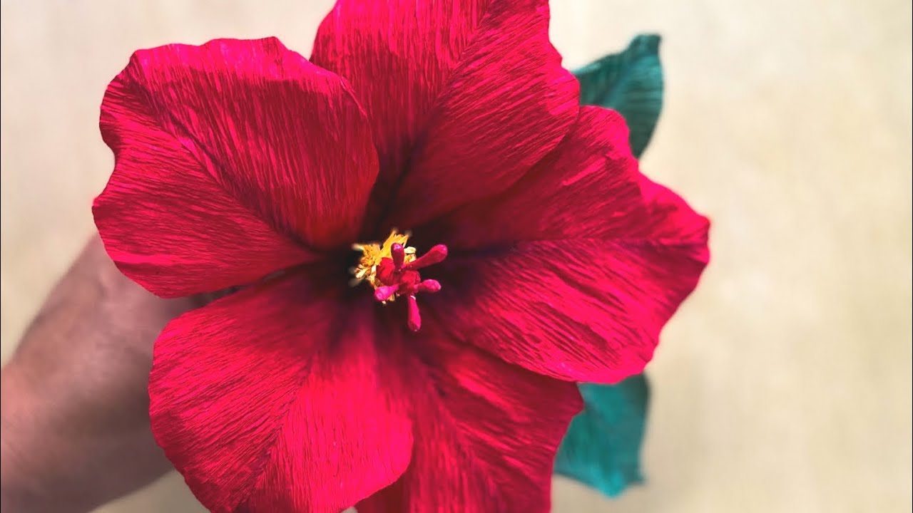 Easy Crepe paper Hibiscus | Cara senang nak buat Bunga Raya!! #howto #malaysiancrafter #craftwithme 