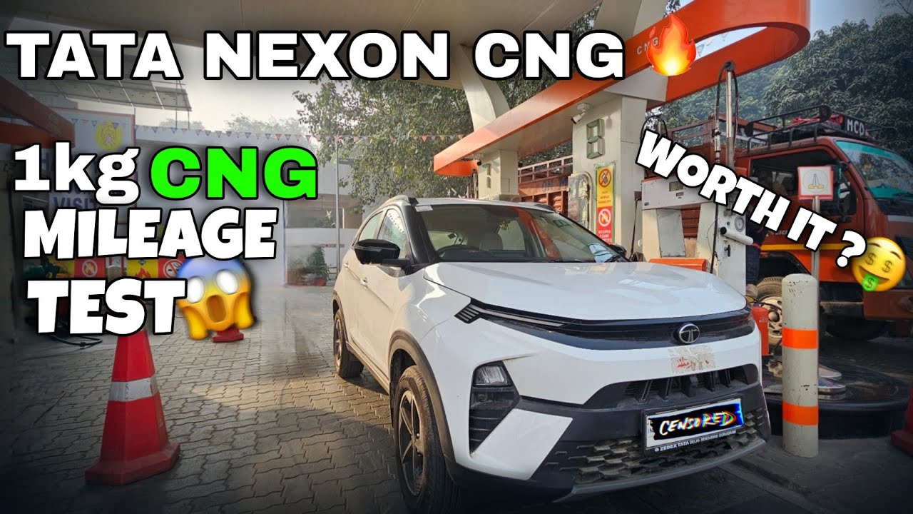 Tata Nexon CNG Mileage Test | 1kg CNG Test | India's First Turbo CNG SUV
