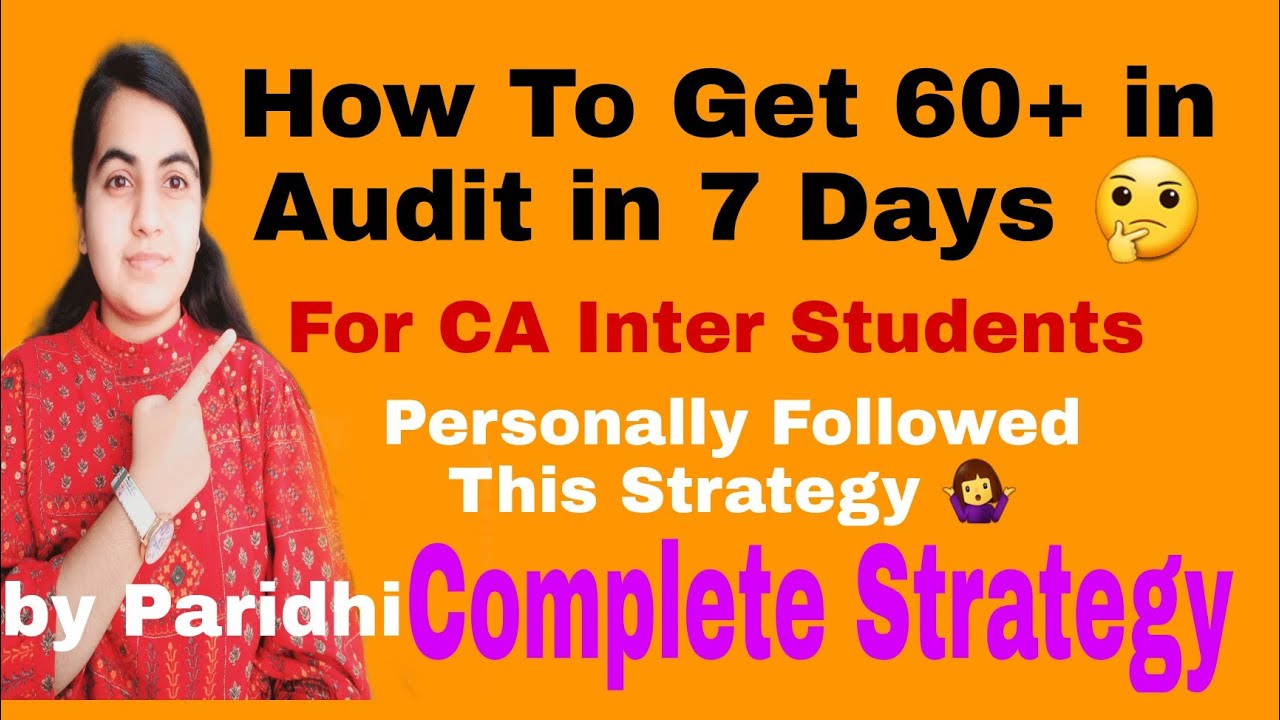 How To Get 60+ in Audit in 7 Days Challenge ⏰|Personally Followed |CA Learners