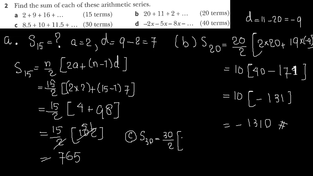 Ex 11.3, No.2,  Arithmetic Progression, Arithmetic Series