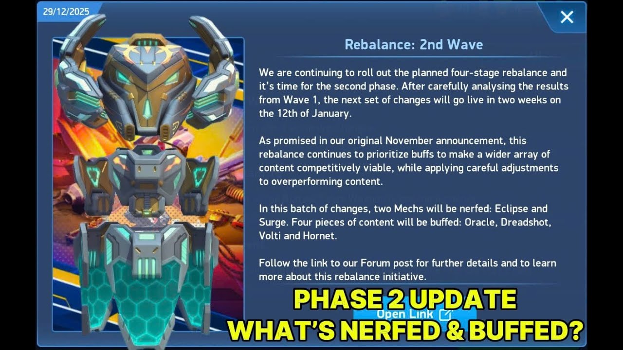 Mech Arena Phase 2 Rebalance Explained | Eclipse, Surge Nerfs & Big Weapon Buffs