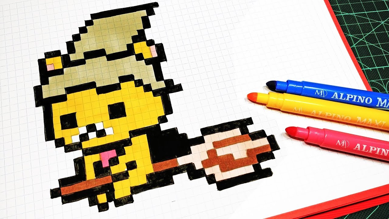 Halloween Pixel Art - How To Draw Witch Rilakkuma #pixelart