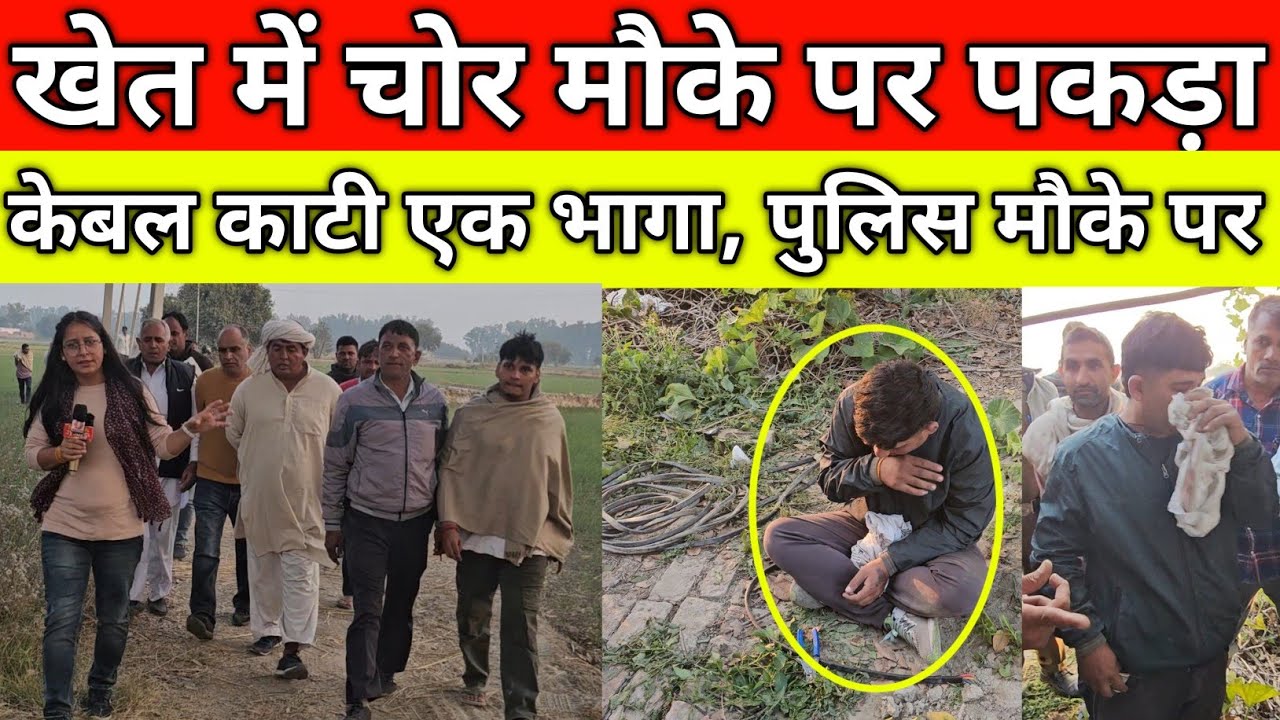 खेत में चोर मौके पर पकड़ा, केबल काटी एक भागा, पुलिस मौके पर पहुंची, गांव गगन खेड़ी हिसार