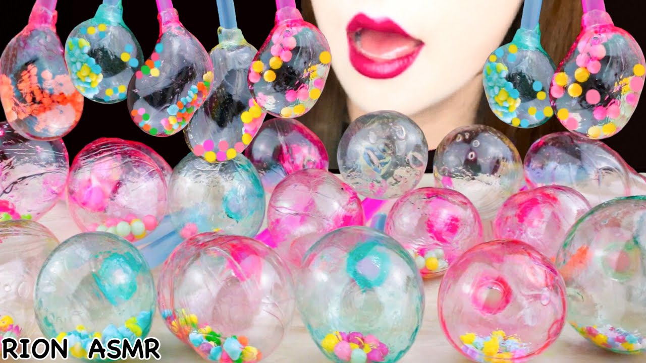 【ASMR】EDIBLE CANDY BALLOON PARTY🎈MUKBANG 먹방 食べる音 EATING SOUNDS NO TALKING