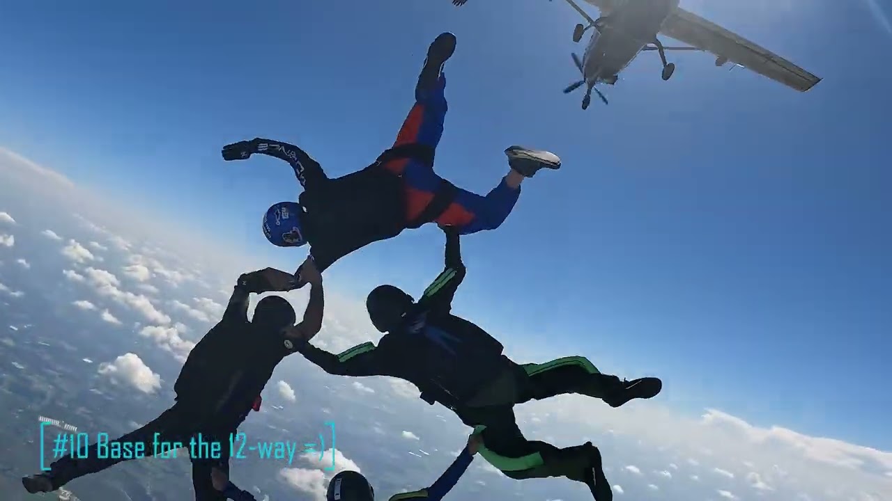 Learning to launch a 4-way skydiving exit