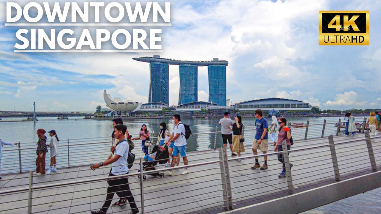 Singapore's Marvels: Tour from Merlion Park to Raffles Place ~ Singapore Walking Tours [4K]
