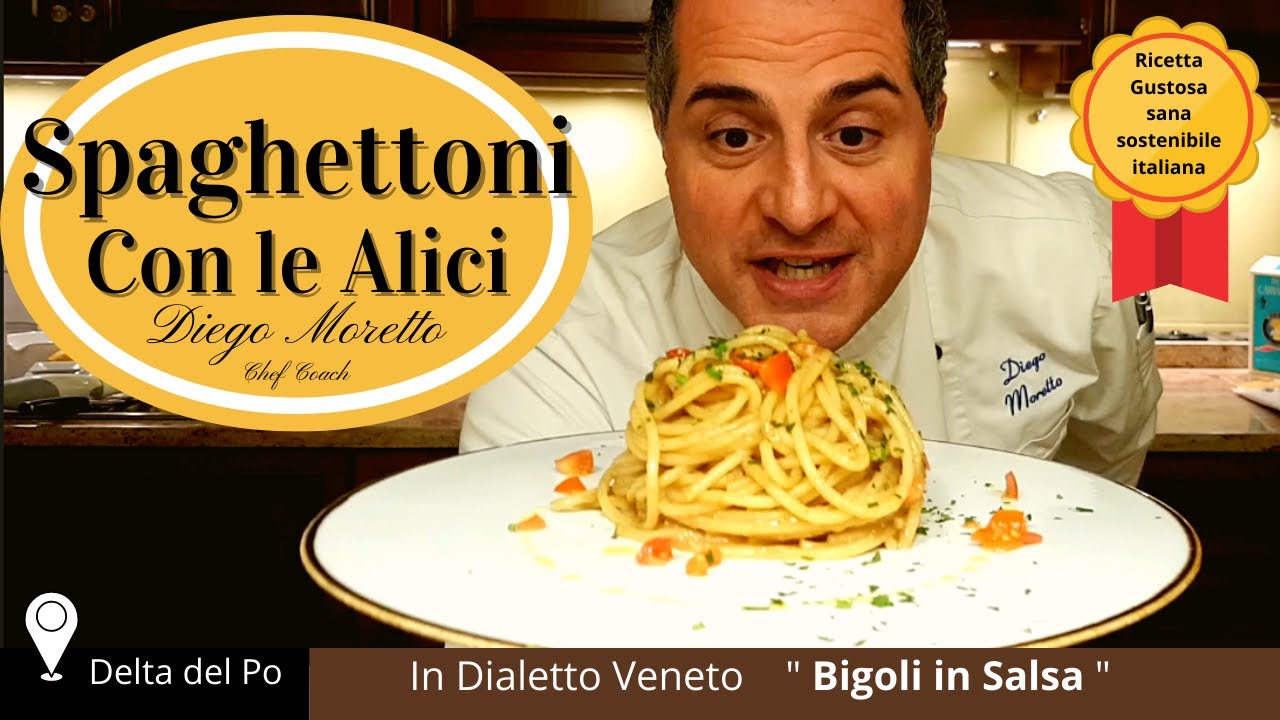 Come fare i Bigoli in Salsa veneti perfetti/ Spaghetti con Sarde/Alici primo piatto di pesce facile