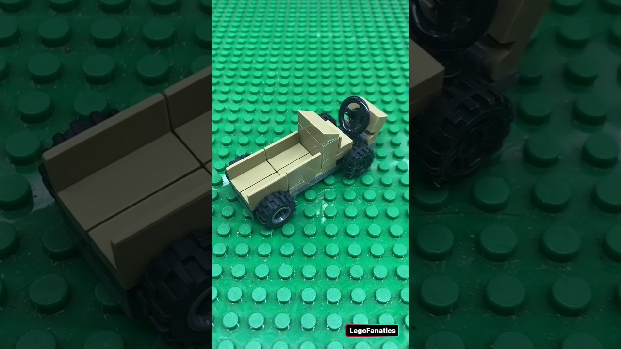 LEGO model is the base chassis of a custom-built (MOC) tan golf cart l Set 24