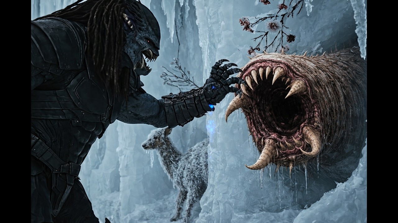 Aliens vs Worm Monsters Ice Age