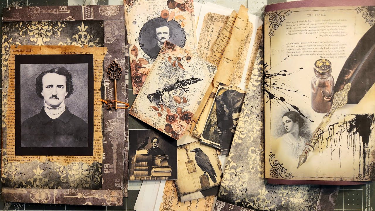 Edgar Allan Poe Journal using digitals from @myporchprints-junkjournals & @TracieFoxCreative 