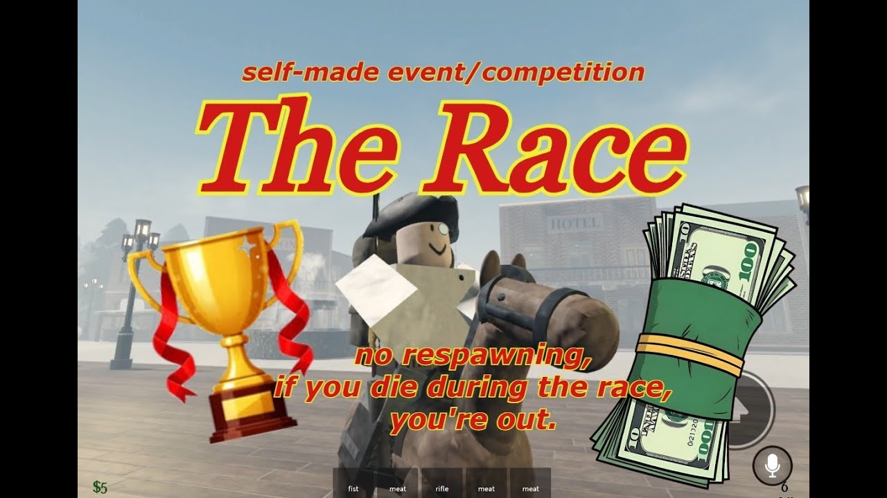 The Race , invitation to a self-made event/competition in Roblox cowboy game