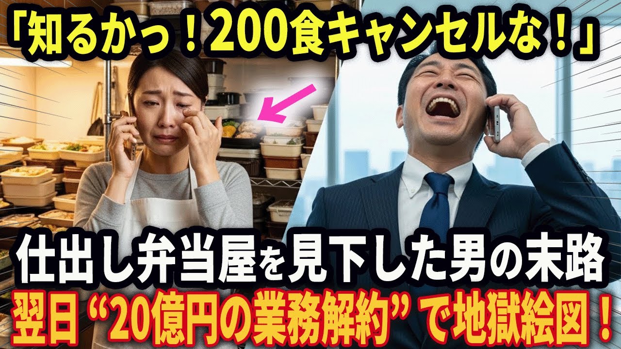 「そんな粗末な弁当などいらねえ。200食全部キャンセルね」仕出し弁当屋を見下した男の末路──翌日“20億円の業務解約”で業界が凍りつく