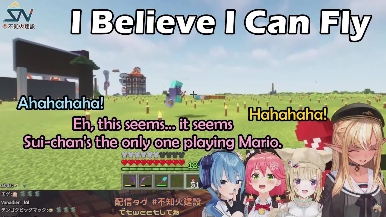 Suisei Learning To Fly Like A Real Comet But She Ends Up Doing New Stunts【Hololive Eng Subs】