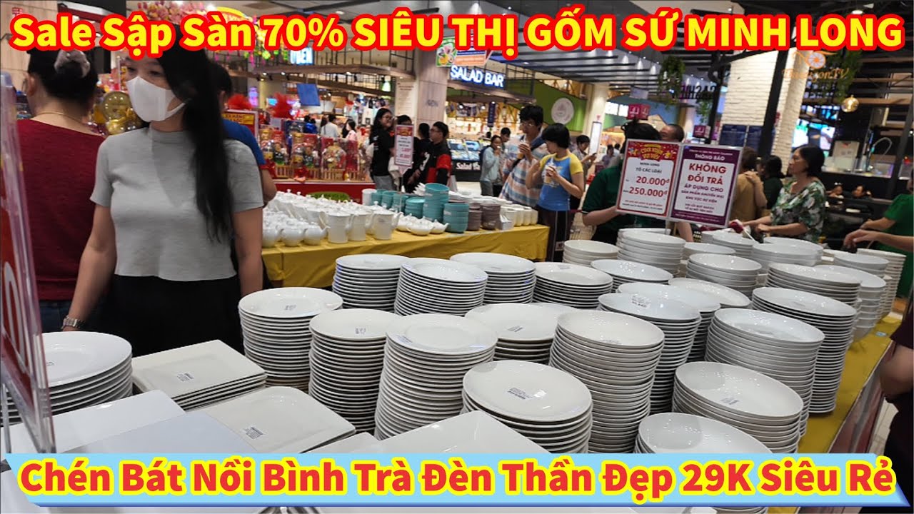 Sale Sập Sàn 70% SIÊU THỊ GỐM SỨ MINH LONG Chén Bát Nồi Bình Trà Đèn Thần Đẹp 29K Siêu rẻ