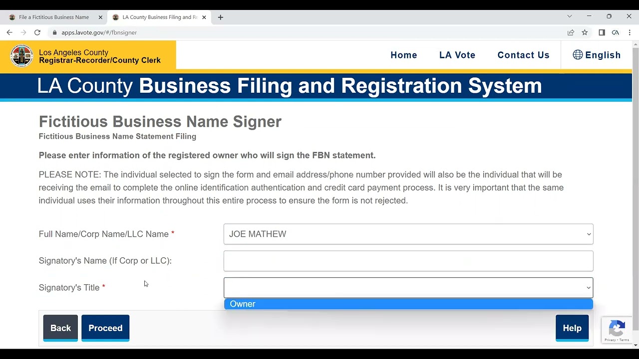 How to register Fictitious Business Name in California
