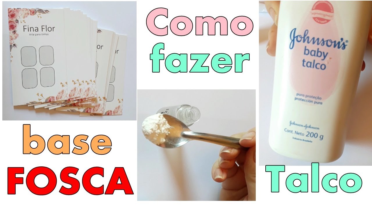 Como Fazer Base Fosca Usando Talco- Adesivos de unhas.