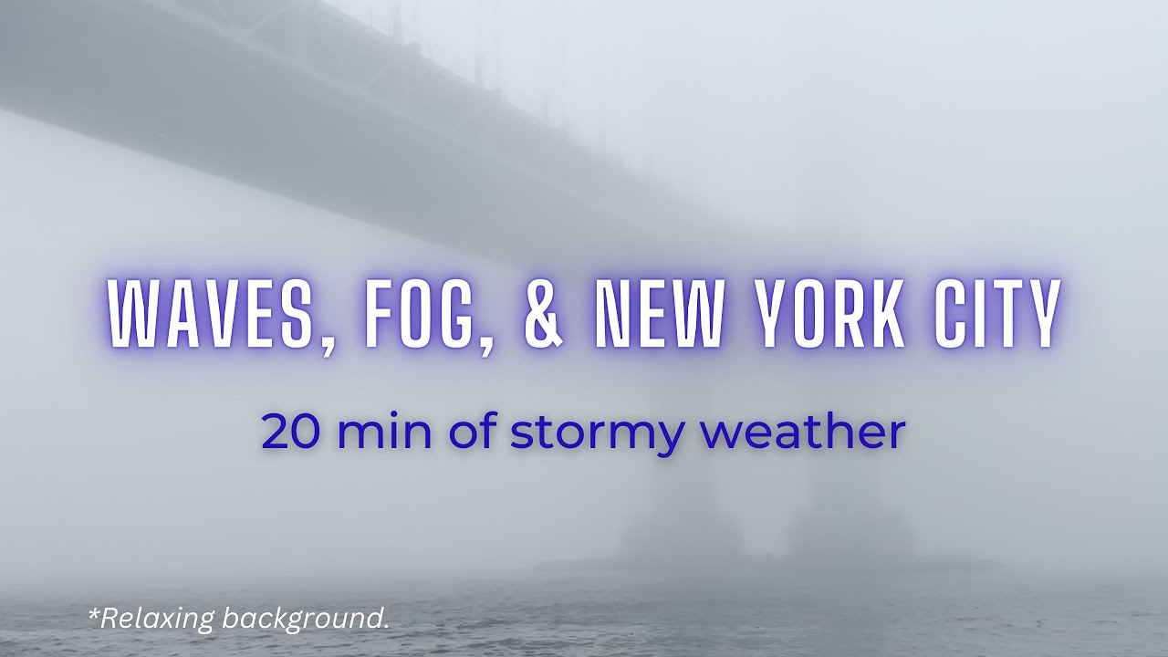 Stormy Day in NYC ~ Waves crashing on a foggy day overlooking the Verrazano Bridge in Brooklyn, NY.