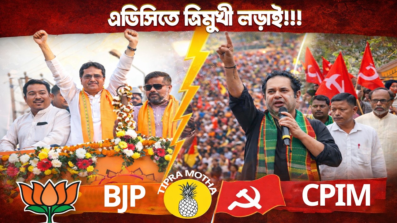 এডিসিতে ত্রিমুখী লড়াই!!! বিজেপি, তিপ্রামথা ও সিপিএম—তিন শক্তির সমীকরণে কি এবার ত্রিমুখী লড়াই?
