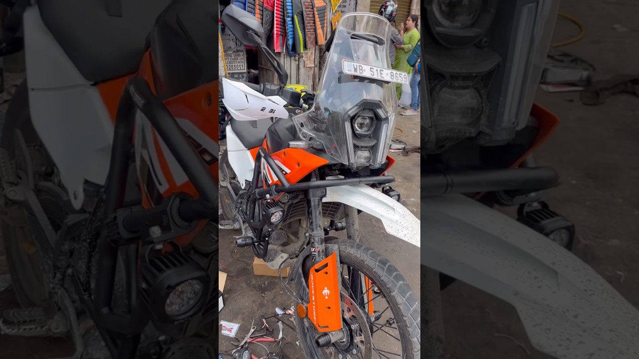 KTM ADVENTURE 390 MOTO TORQUE CRASH GUARD AND FOG SLIDER INSTALLING M. 8336863669 