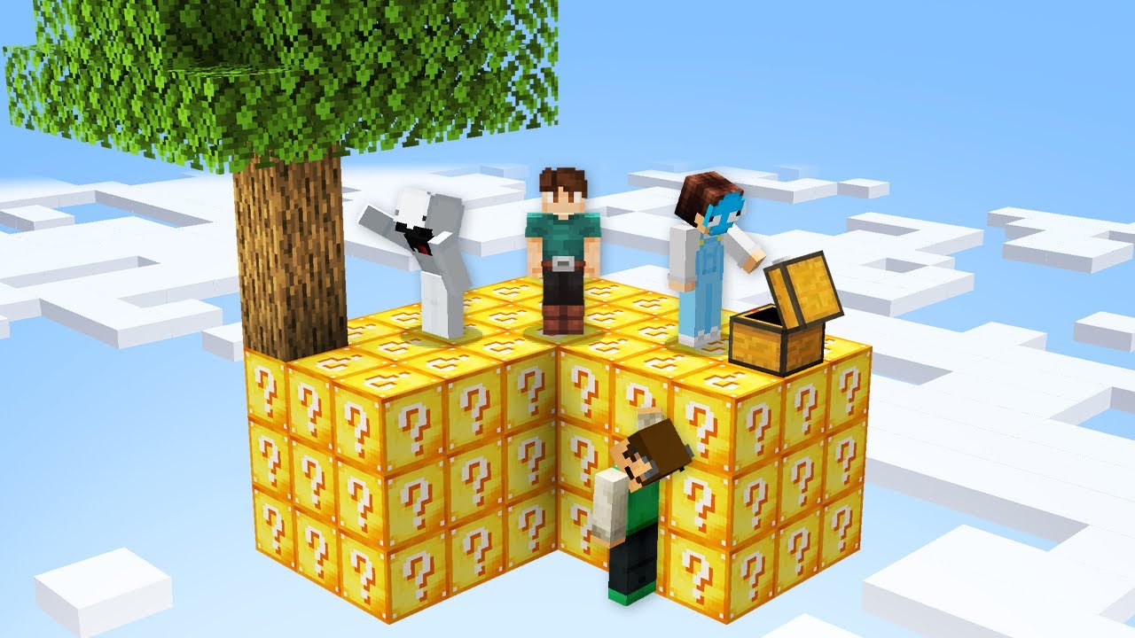 I Put 4 YouTubers on Lucky Block Skyblock