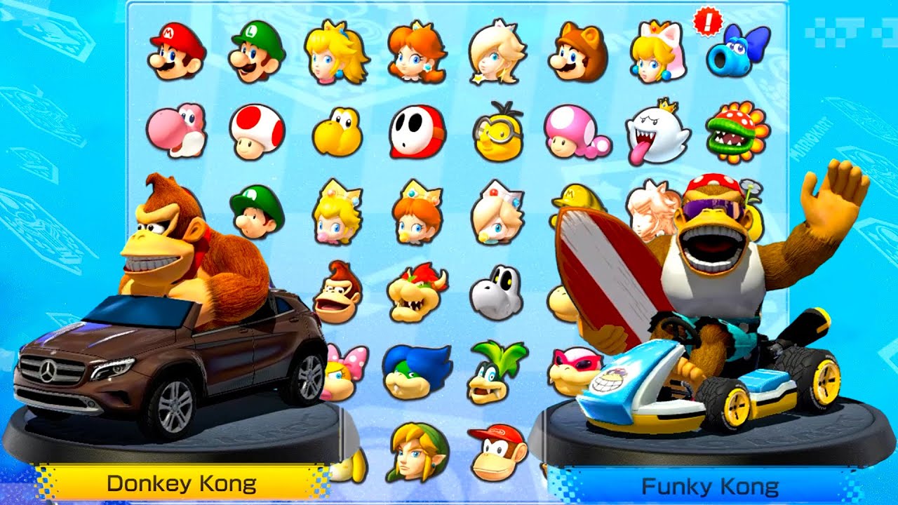 Mario Kart 8 Deluxe Wave 6 ( 2 player ) Donkey Kong vs Funky Kong Racing Spiny Cup