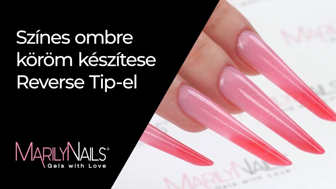 Színes ombre köröm készítese Reverse Tip-el