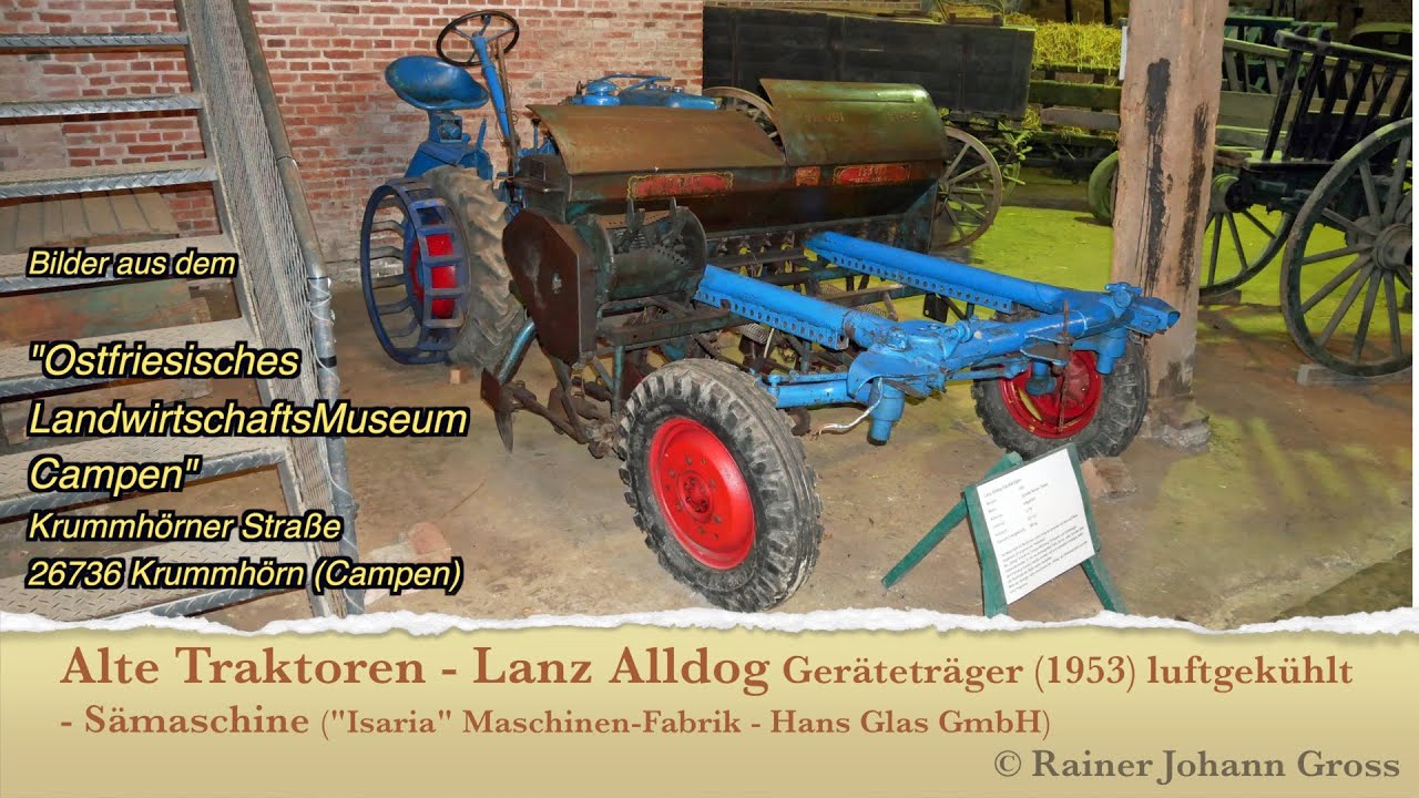Alte Traktoren - Lanz Alldog Geräteträger (1953) - Sämaschine (Hans Glas GmbH)