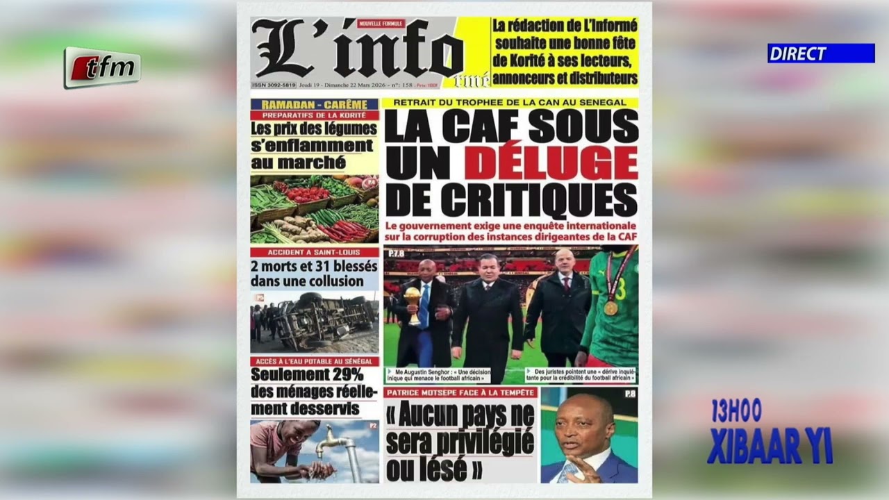 Revue de Presse - 19 Mars 2026 - Pr : Mamadou Mouhamed Ndiaye