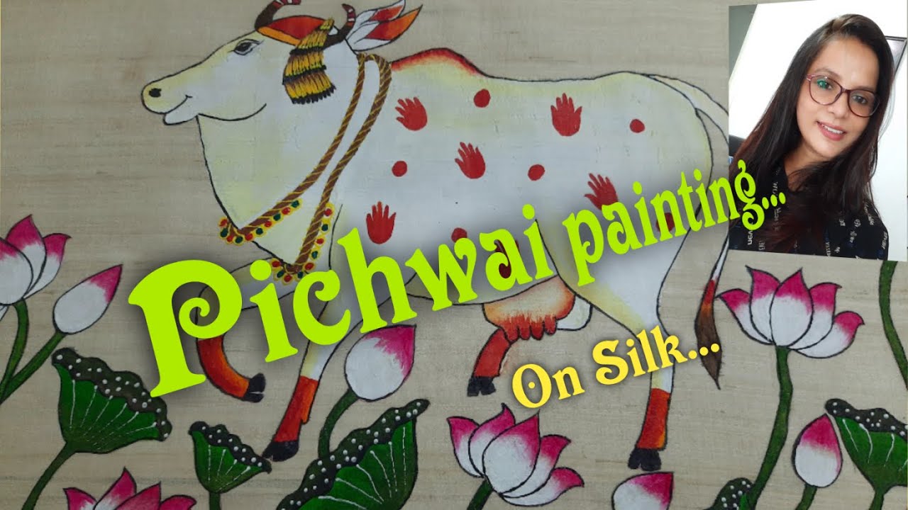 Pichwai painting tutorial | Pichwai Cow Painting | Painting on silk cloth | By SassyArt