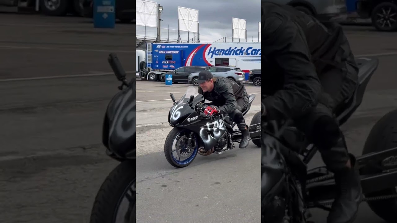 Cleetus headed to the line for his first pass on a DRAGBIKE