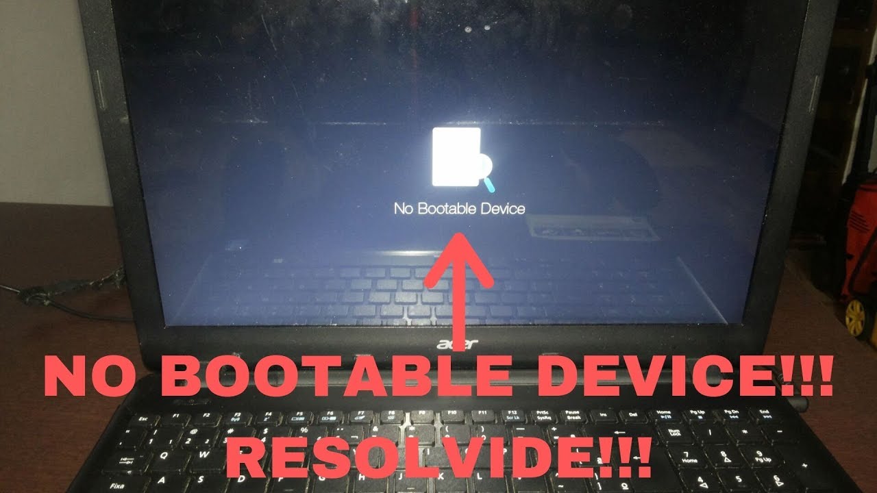notbook acer E5 -571 ao ligar,  não reinicia, fica travado a tela NO BOOTABLE DEVICE / RESOLVIDO!!!