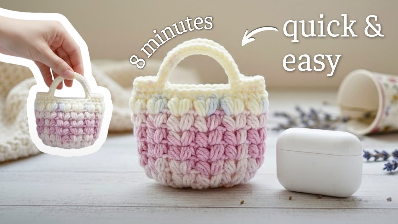 How to Crochet an AirPods Mini Bag | Step-by-Step for Beginners