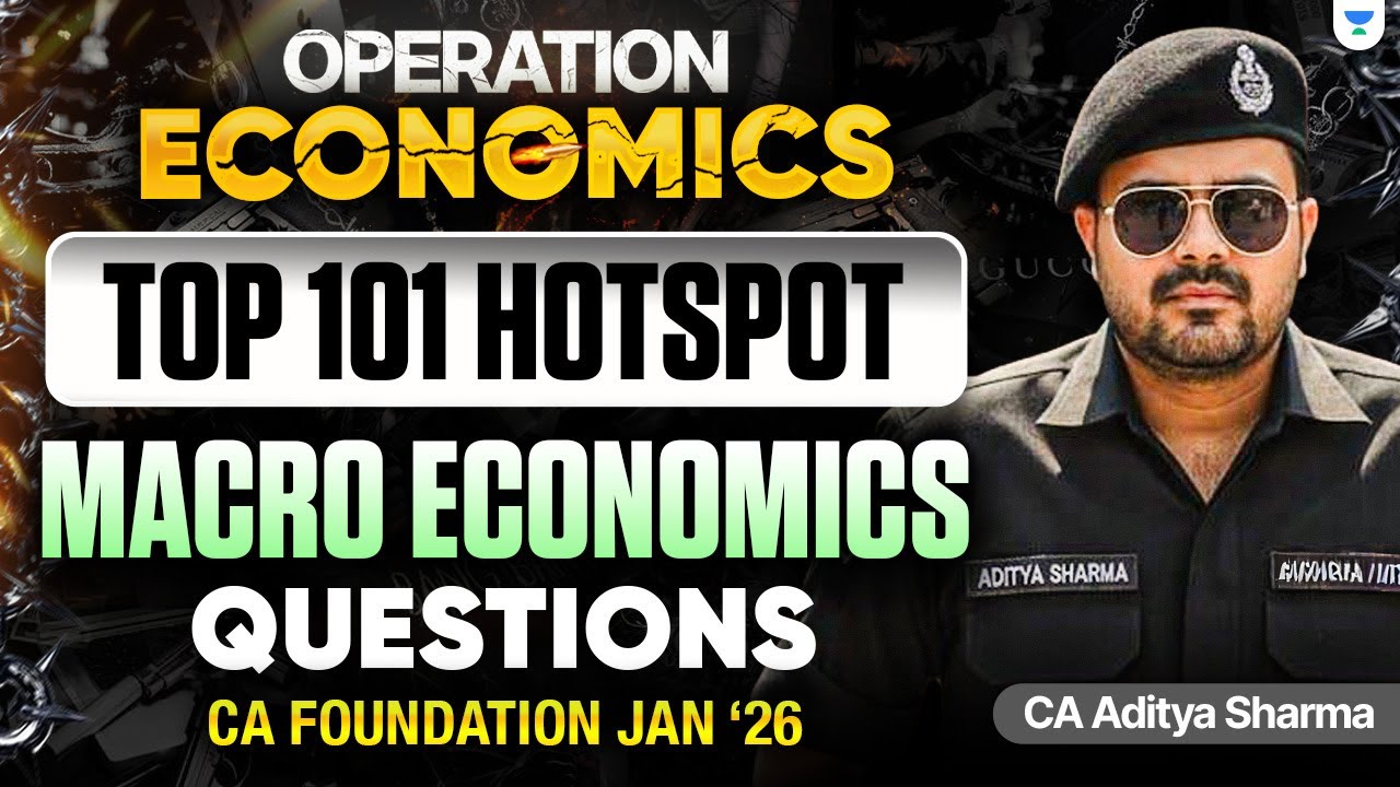 Top 101 Hotspot Macro Economics Questions | CA Foundation Jan 2026 | CA Aditya Sharma