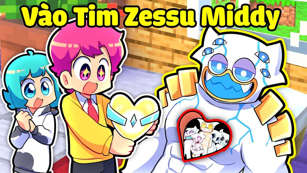 HIHA VÀ YUMMIE KHÁM PHÁ BÊN TRONG TRÁI TIM CỦA ZESSU MIDDY TRONG MINECRAFT*HIHA KHÁM PHÁ TRÁI TIM 🥰🤩