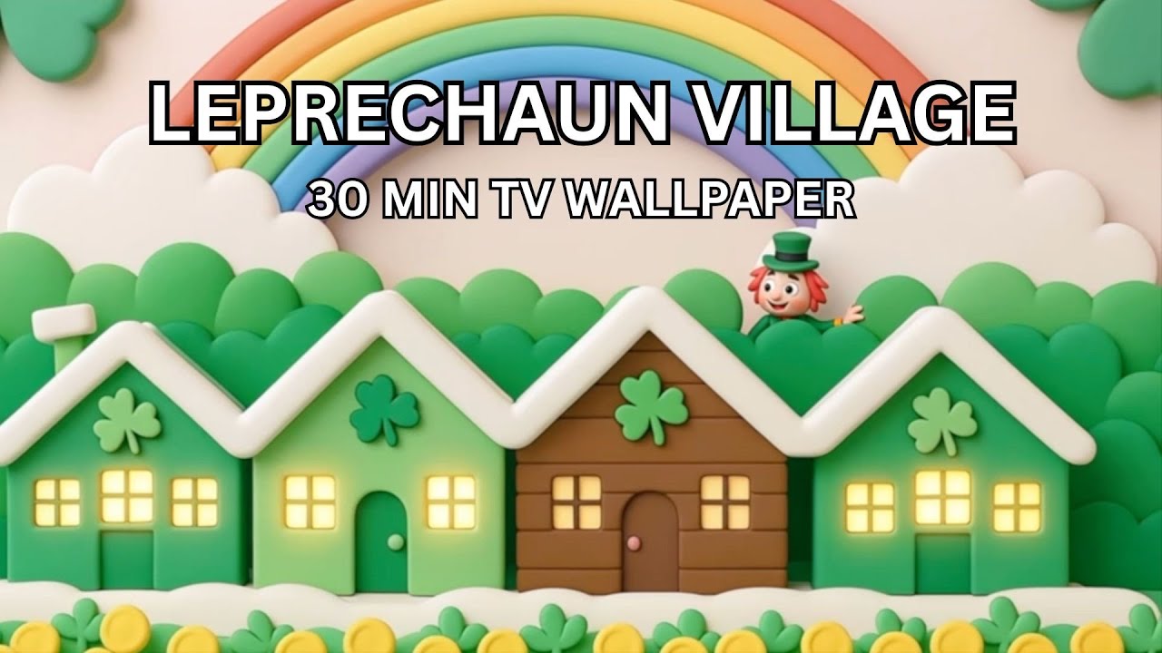 St. Patrick’s Day Leprechaun Village 🍀 Cozy Irish TV Background with Music (30 Min Party Screen)