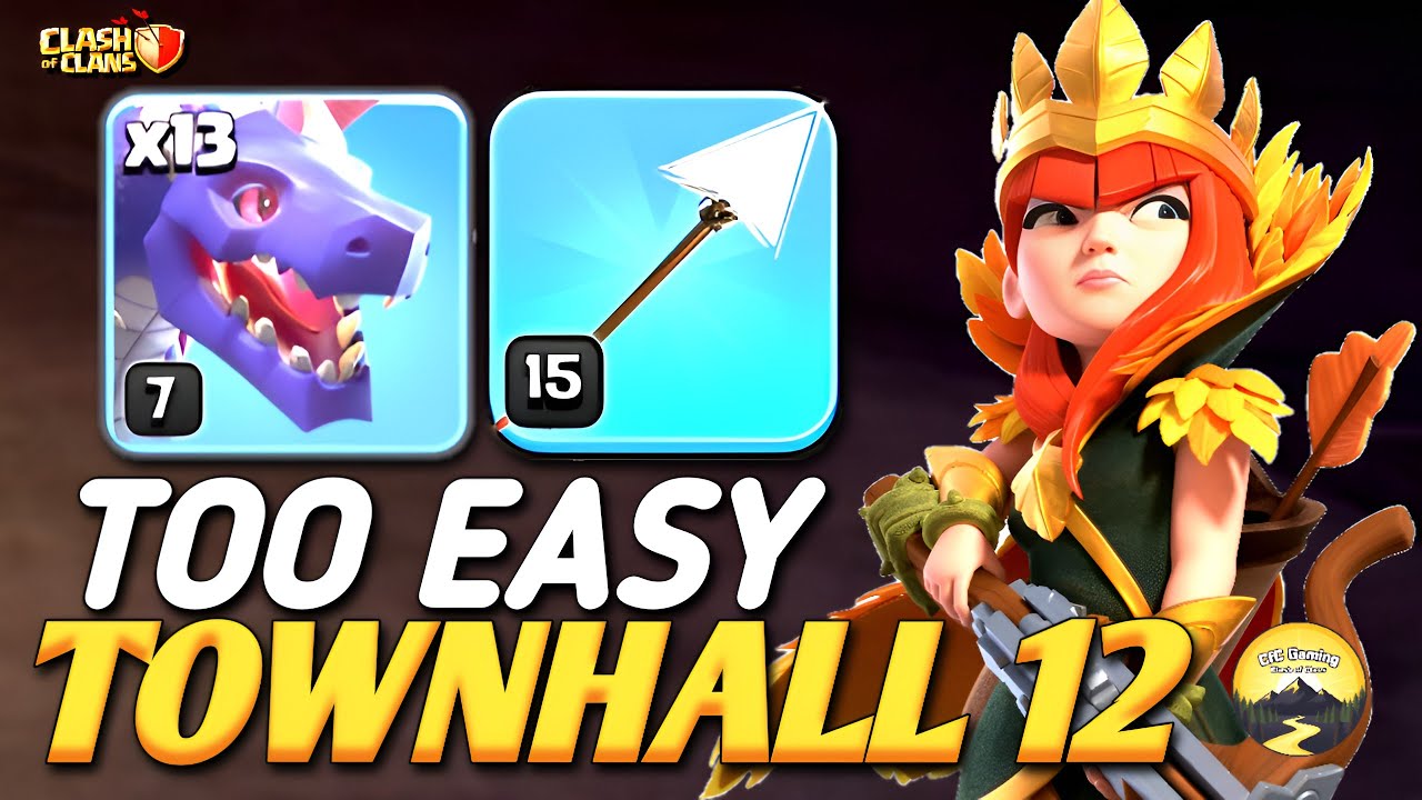 TownHall 12 Attacks | Easiest TH12 Dragons Attack with Super Clone Yeti Strategies (Clash of Clans) 