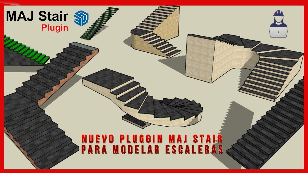 COMO HACER ESCALERAS EN SKETCHUP (PLUGGIN  MAJ STAIR) !!