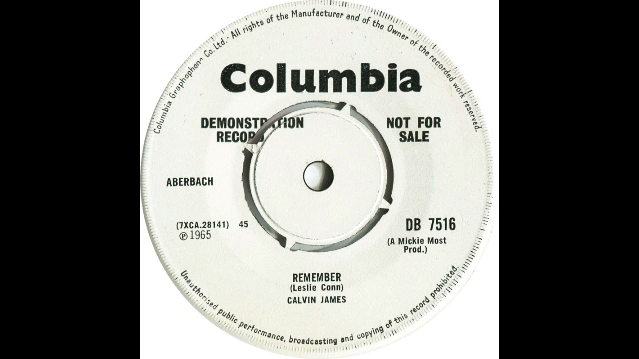 Calvin James - Remember - Columbia DB 7516 (1965)