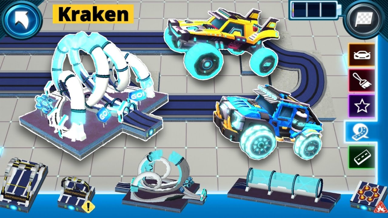 Hot Wheels Unlimited Racecraft - Junko and Rumble Car Race in The Kraken Track