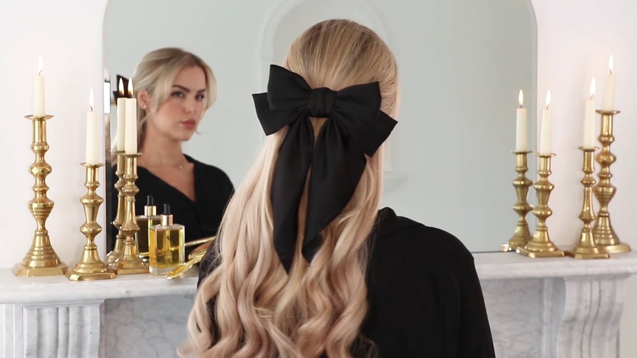 Loose Curls Hair Bow Half-up Tutorial: Step-by-Step Elegance ౨ৎ Hairstyle