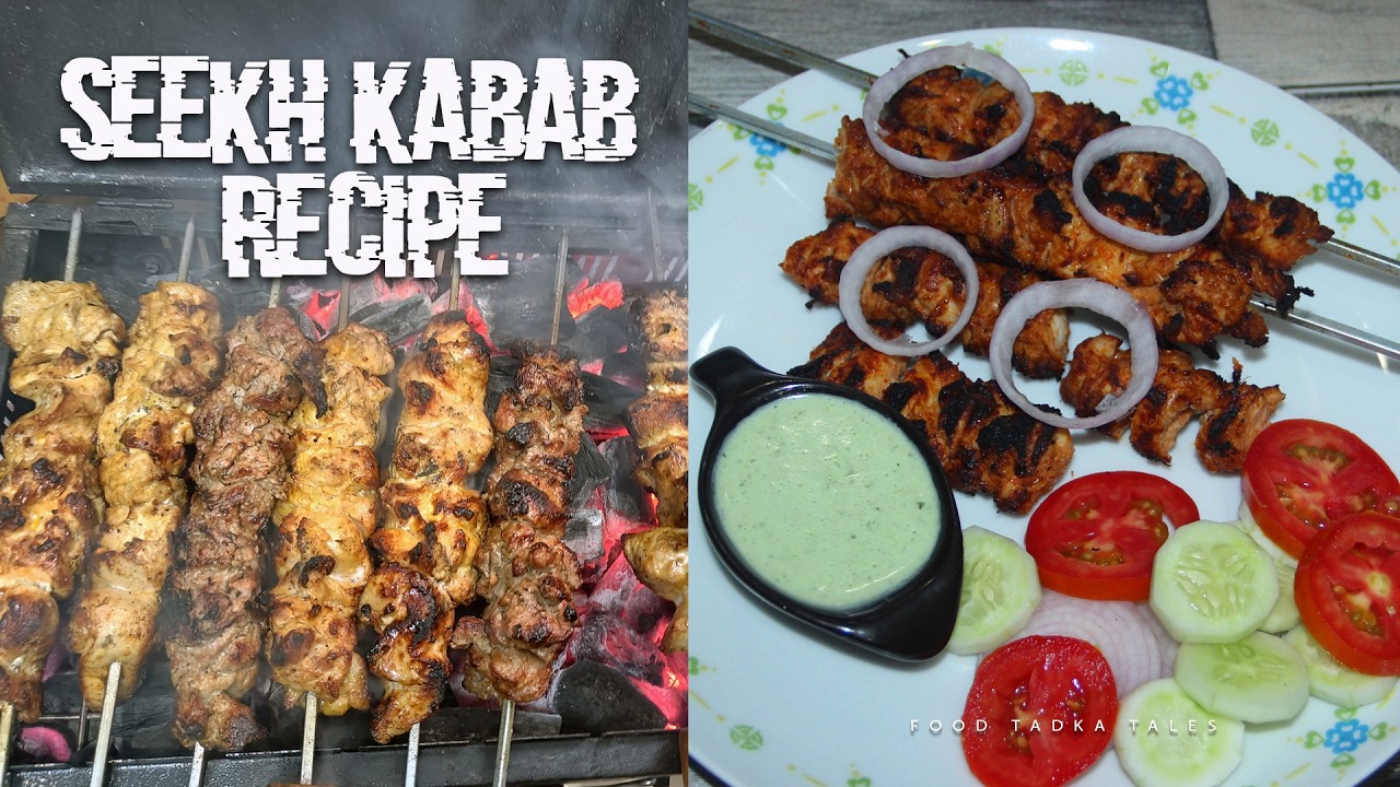 Mutton & Chicken Seekh Kabab Recipe | Juicy & Smoky Kababs at home #cooking #foodtadkatales #recipe