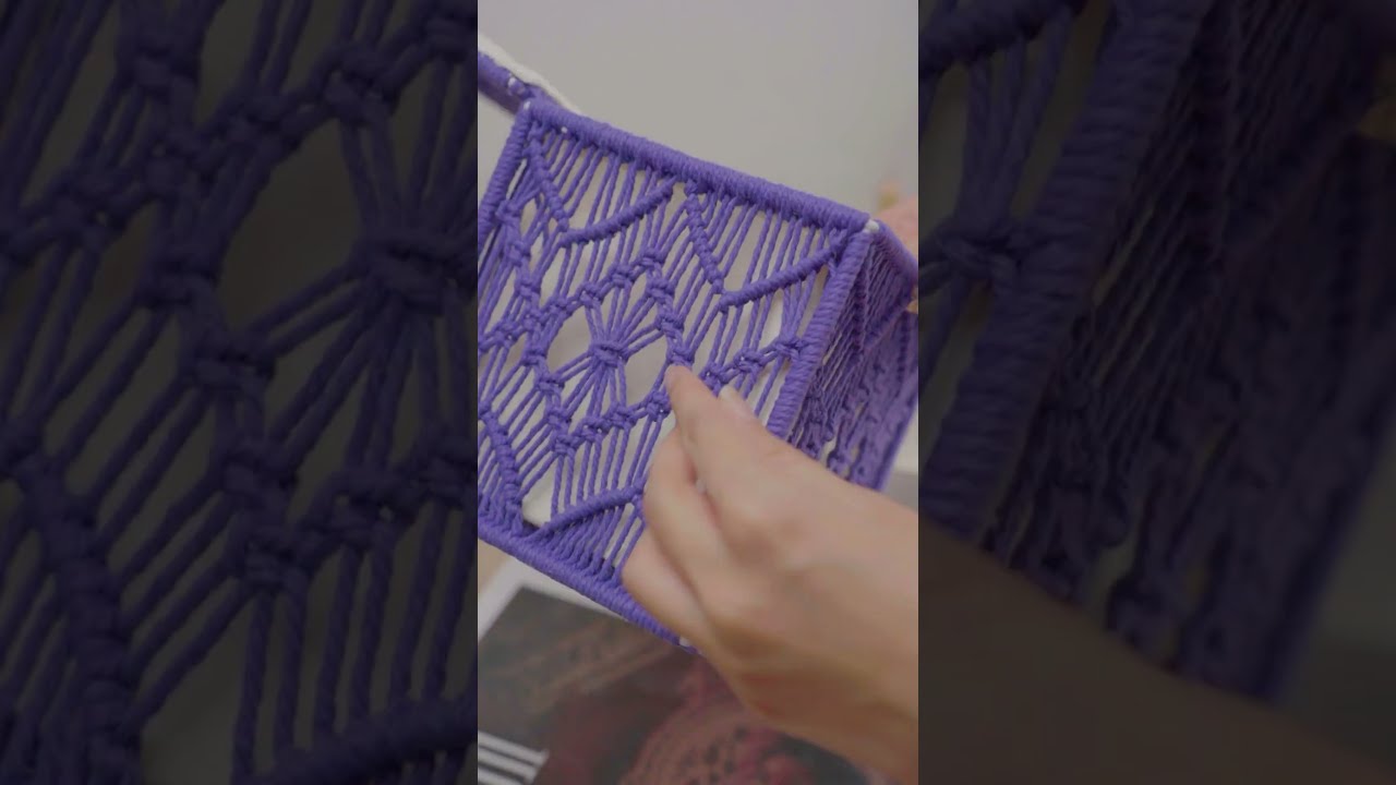 Boho Bliss for your Tissues!  This Purple Macrame Tissue Box Cover is EVERYTHING! #bohodecor