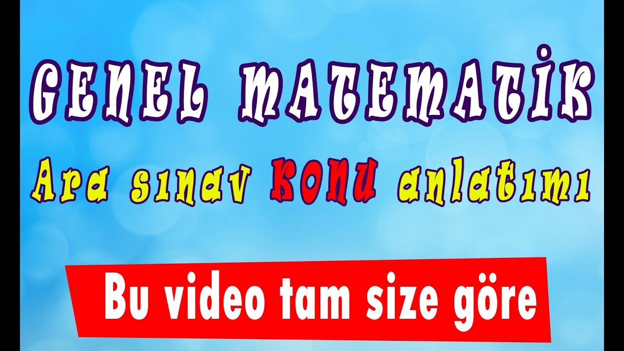 AÖF GENEL MATEMATİK Ara sınav sorularının çözümü ve analizi. 3. video www.akademiaof.com