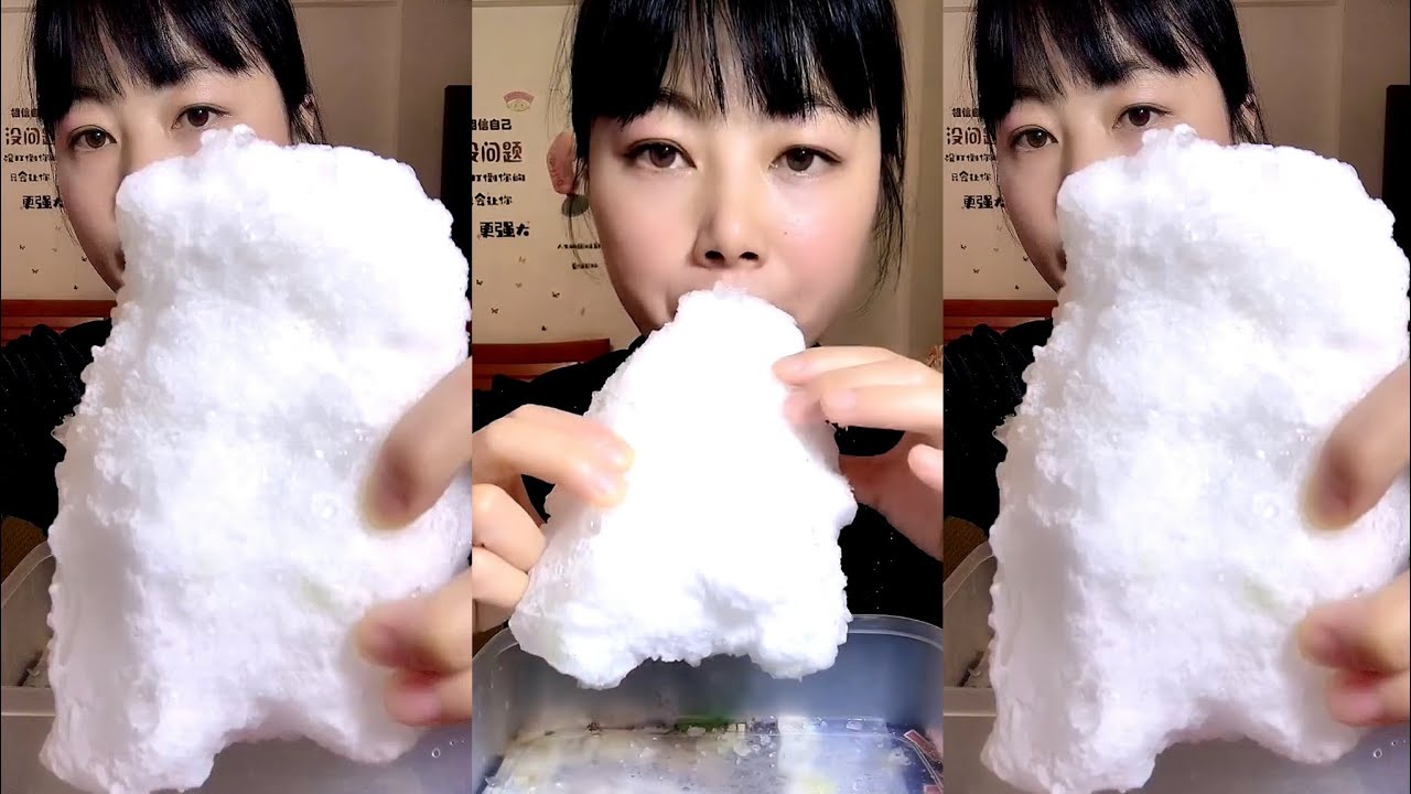ASMR WHITE ICE EATING / ICE EATING. ZHAOFENG