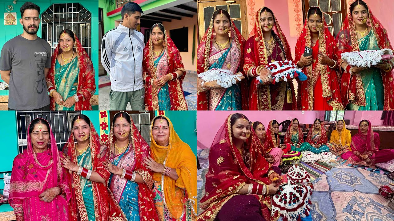 पहली बार करवाचौथ पर पतिदेव घर आए 🥰#twins #himachal #village 
