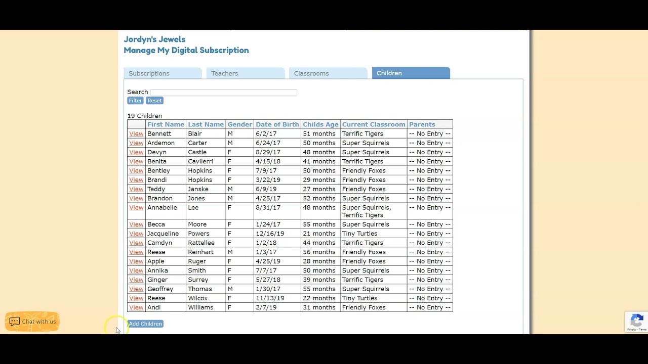Digital Tutorial: Setting Up Classrooms and Children