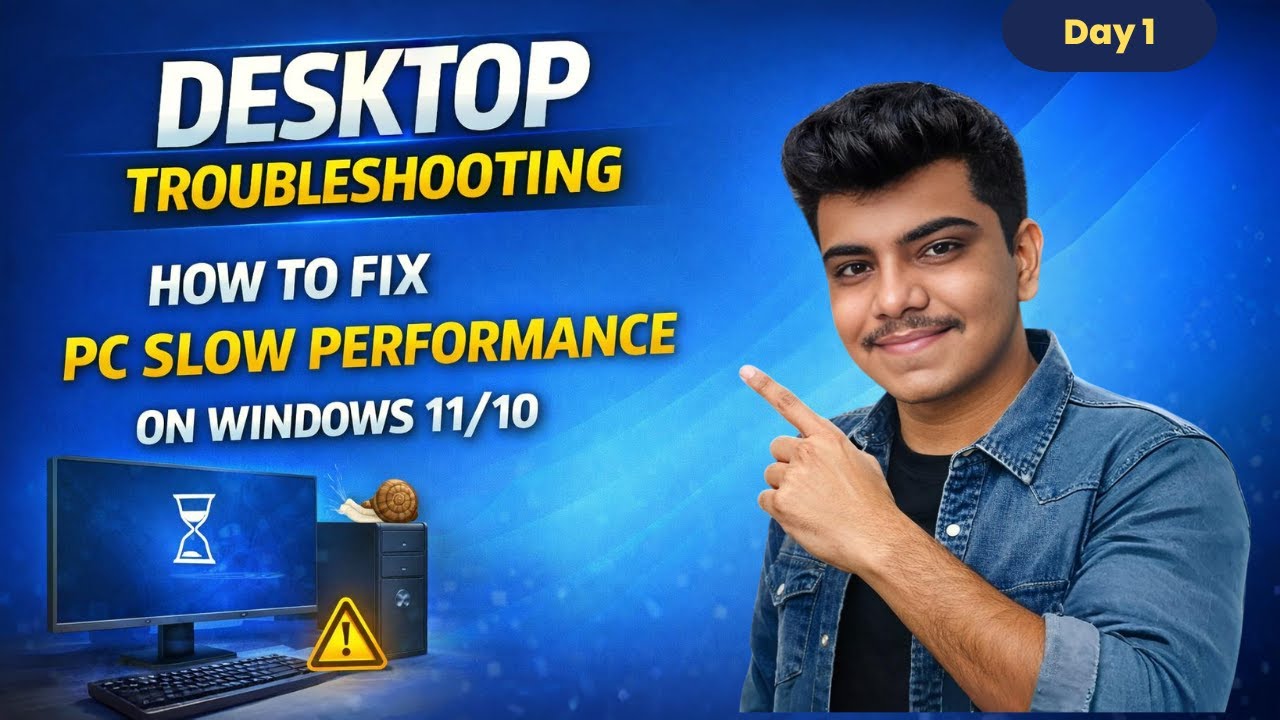 ⚙️💻 How to Fix Slow PC Performance in Windows 11/10 | Desktop Troubleshooting Day 1 🚀 | Hindi