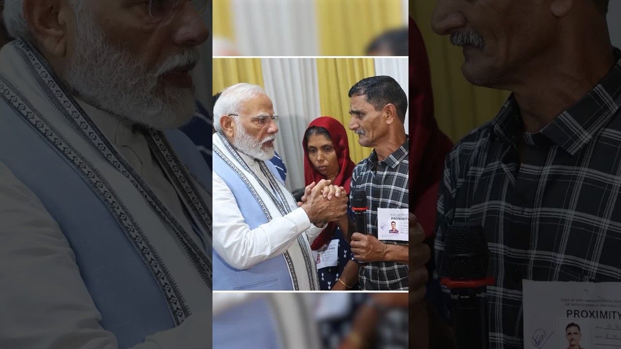 PM Modi meets families affected by landslides in Wayanad relief camp | #shorts