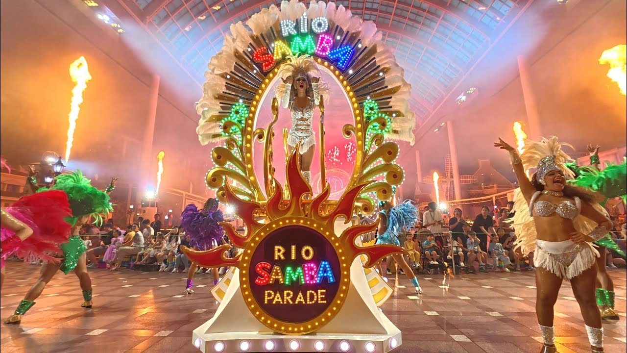 [4K] 2025.07.05 롯데월드 삼바 카니발 야간 퍼레이드 (with 브라질 댄서)  Samba Carnival Parade at night, Lotte World