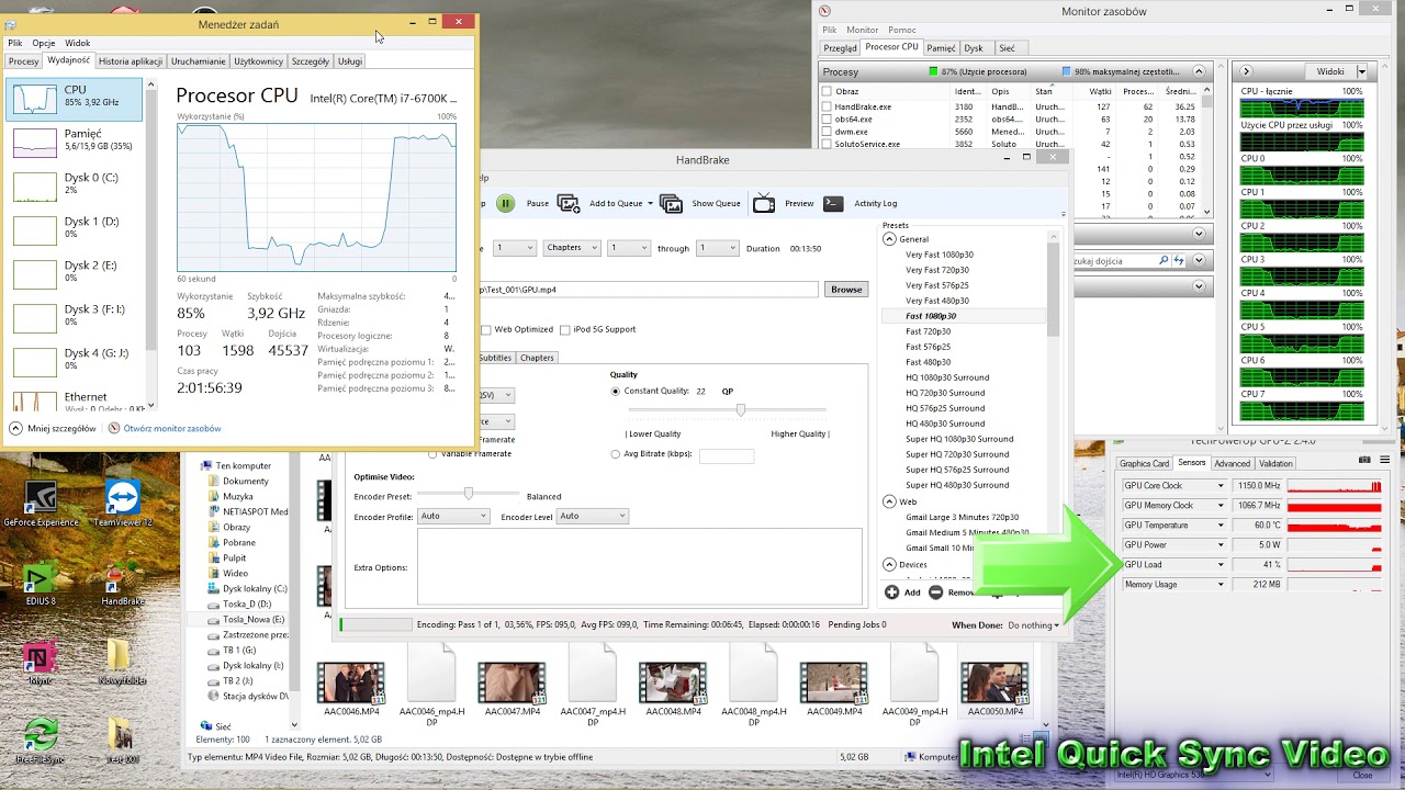 CPU VS GPU(Intel Quick Sync Video)